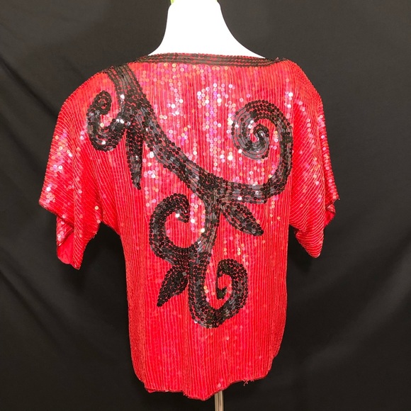 Vintage sequin beaded top - Picture 3 of 6